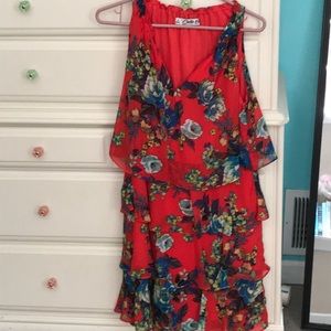 Red floral Chetta B dress